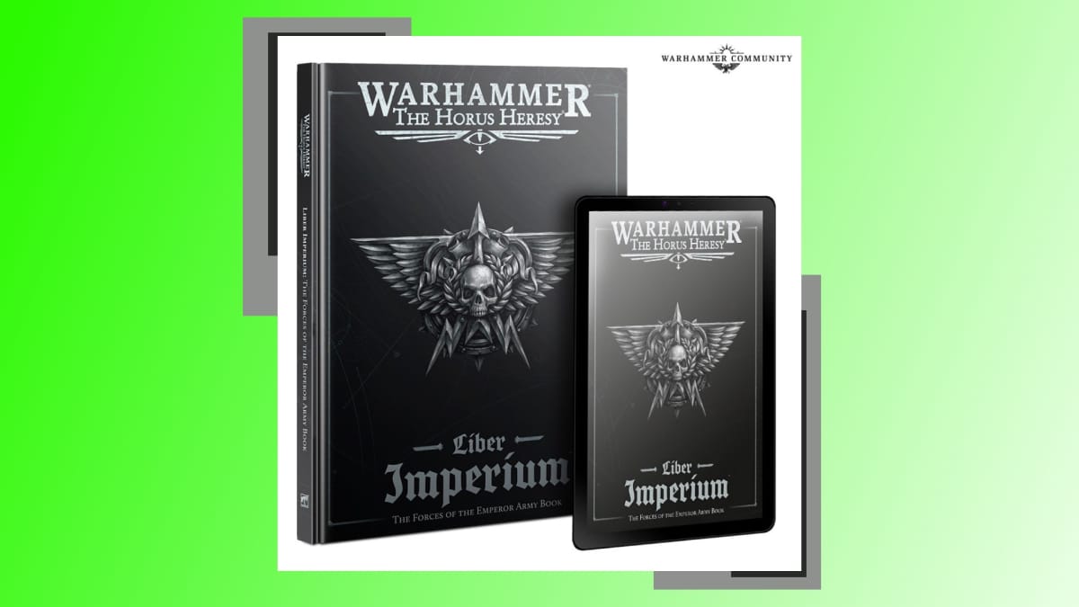 Warhammer Horus Heresy Liber Imperium Book on a green background